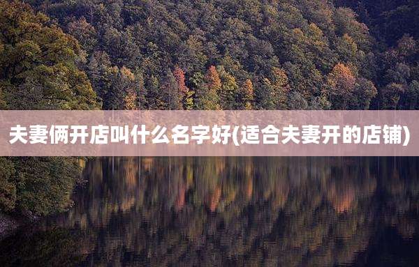 夫妻俩开店叫什么名字好(适合夫妻开的店铺)
