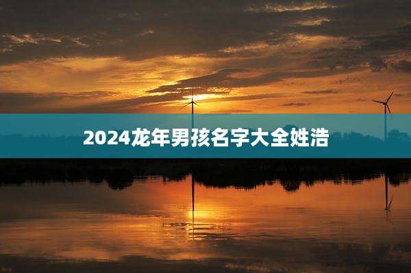2024龙年男孩名字大全姓浩