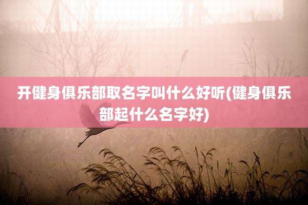 开健身俱乐部取名字叫什么好听(健身俱乐部起什么名字好)