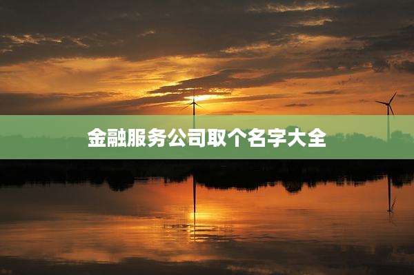 金融服务公司取个名字大全