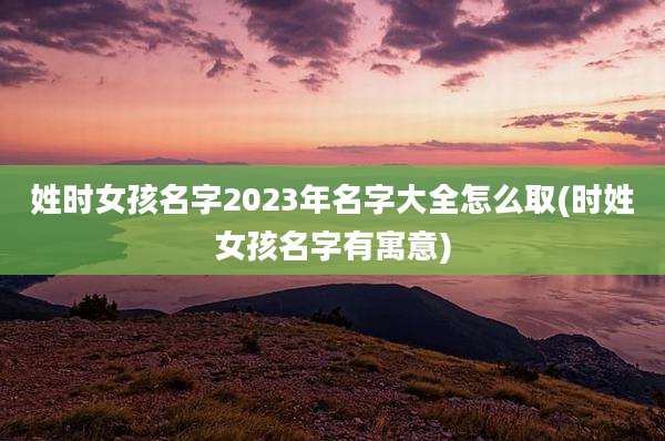 姓时女孩名字2023年名字大全怎么取(时姓女孩名字有寓意)