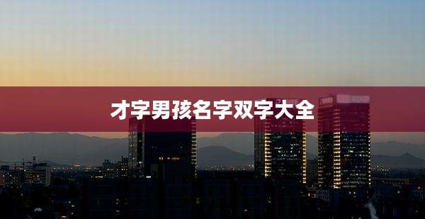 才字男孩名字双字大全
