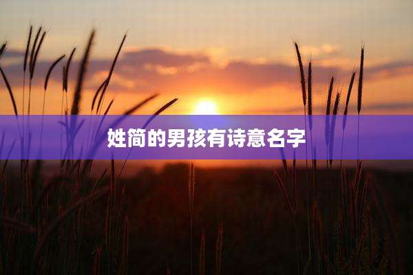 姓简的男孩有诗意名字