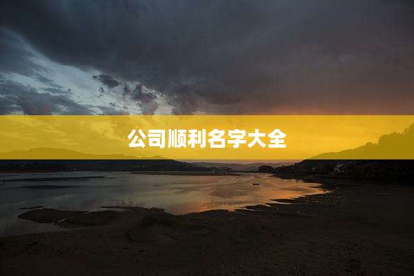 公司顺利名字大全