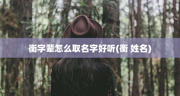 衡字辈怎么取名字好听(衡 姓名)