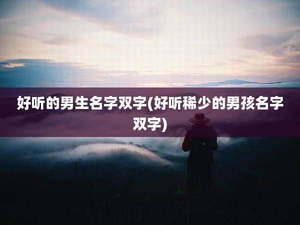 好听的男生名字双字(好听稀少的男孩名字双字)