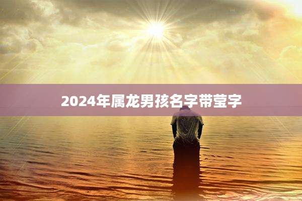 2024年属龙男孩名字带莹字