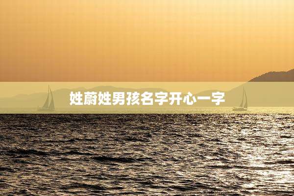 姓蔚姓男孩名字开心一字
