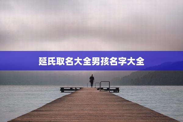 延氏取名大全男孩名字大全