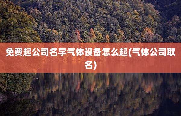免费起公司名字气体设备怎么起(气体公司取名)