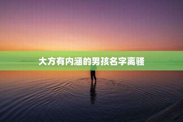 大方有内涵的男孩名字离骚