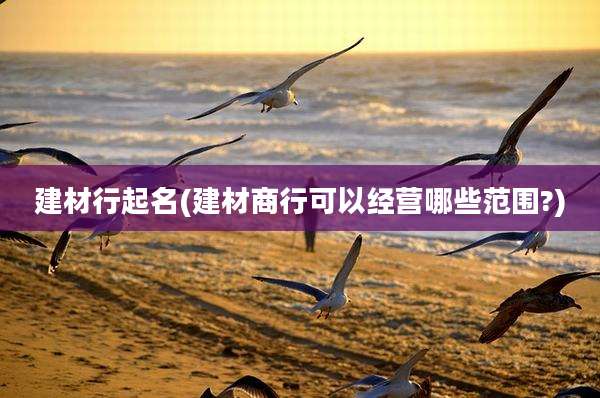 建材行起名(建材商行可以经营哪些范围?)