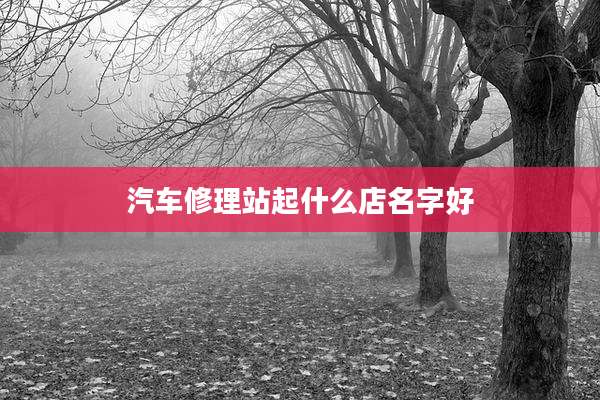 汽车修理站起什么店名字好