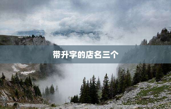 带升字的店名三个
