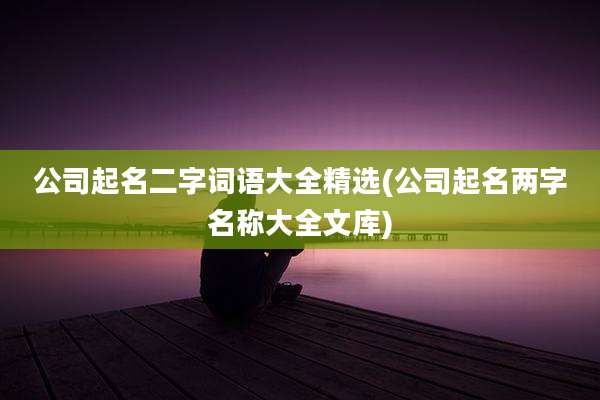 公司起名二字词语大全精选(公司起名两字名称大全文库)