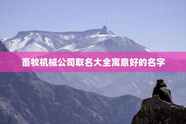 畜牧机械公司取名大全寓意好的名字