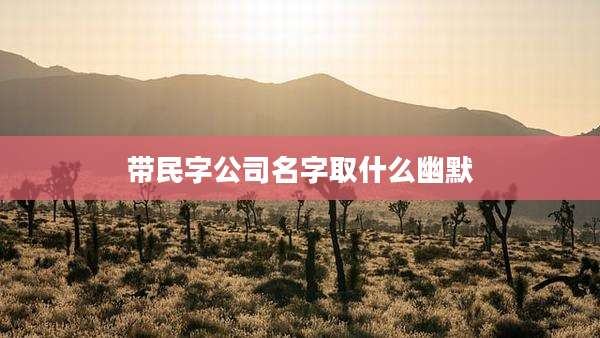 带民字公司名字取什么幽默