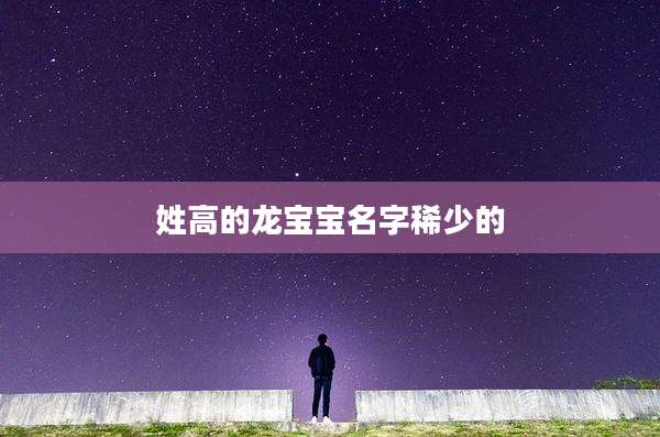 姓高的龙宝宝名字稀少的