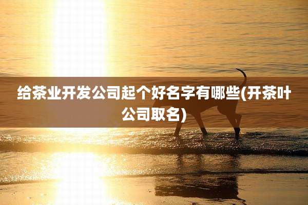 给茶业开发公司起个好名字有哪些(开茶叶公司取名)