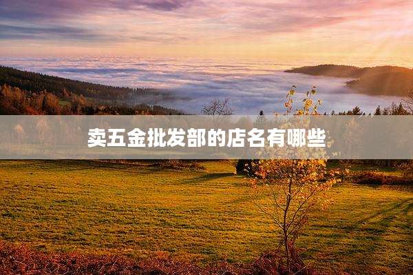 卖五金批发部的店名有哪些