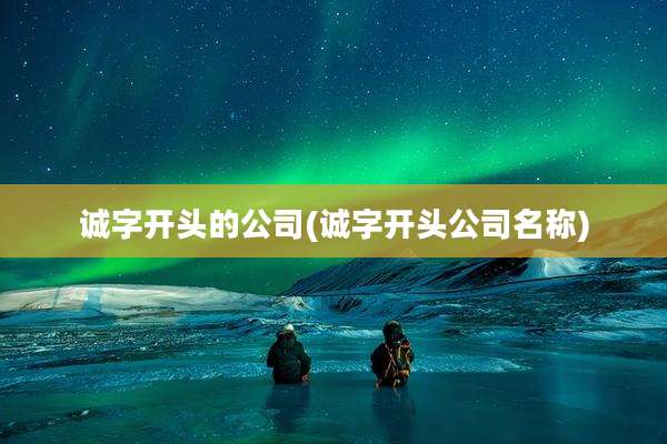 诚字开头的公司(诚字开头公司名称)