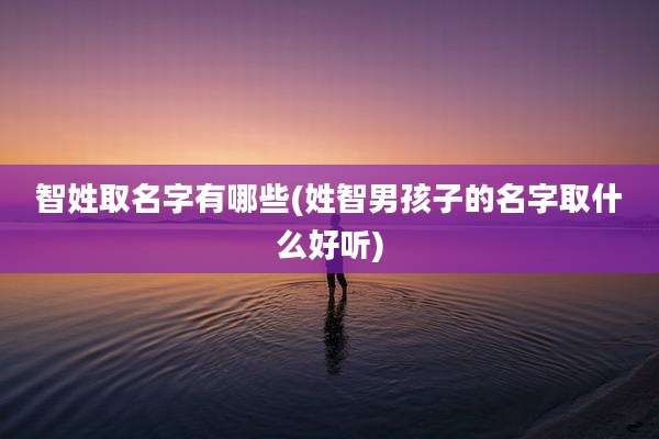 智姓取名字有哪些(姓智男孩子的名字取什么好听)