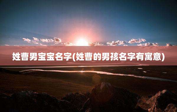 姓曹男宝宝名字(姓曹的男孩名字有寓意)