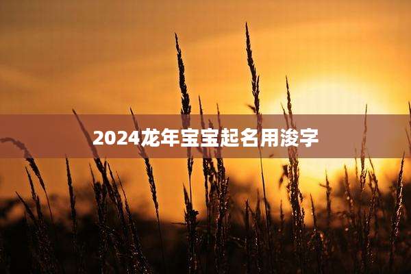 2024龙年宝宝起名用浚字