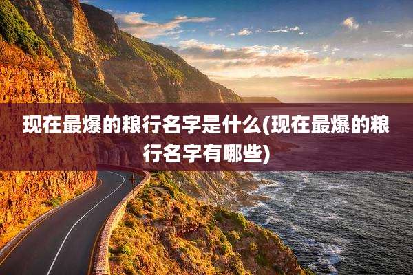 现在最爆的粮行名字是什么(现在最爆的粮行名字有哪些)
