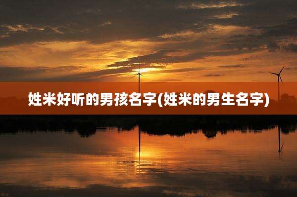 姓米好听的男孩名字(姓米的男生名字)