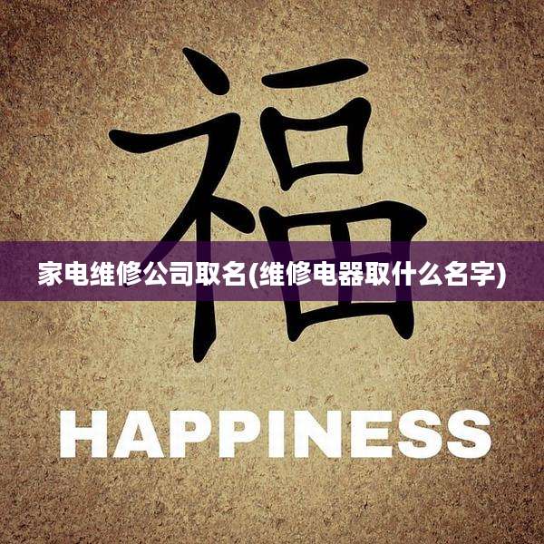 家电维修公司取名(维修电器取什么名字)
