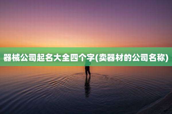 器械公司起名大全四个字(卖器材的公司名称)