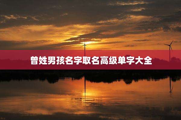 曾姓男孩名字取名高级单字大全