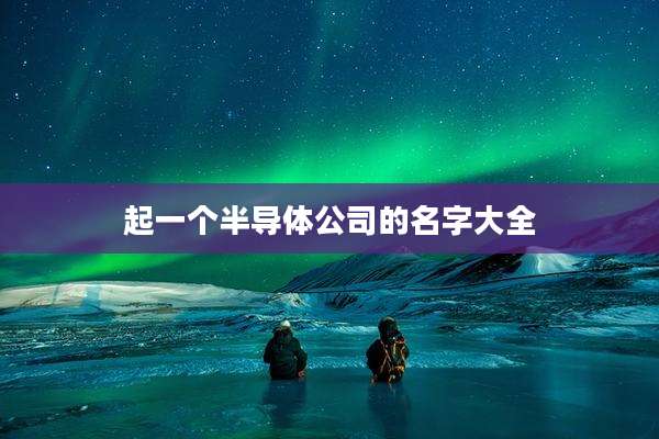 起一个半导体公司的名字大全