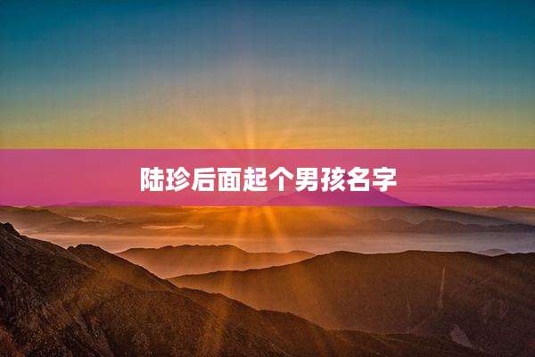 陆珍后面起个男孩名字