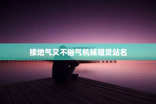 接地气又不俗气机械租赁站名