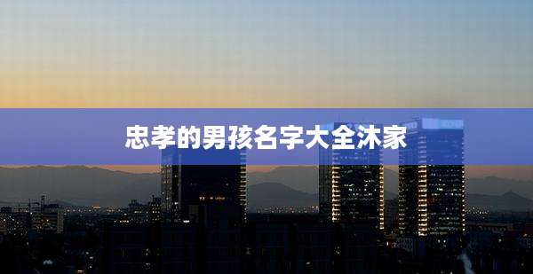 忠孝的男孩名字大全沐家