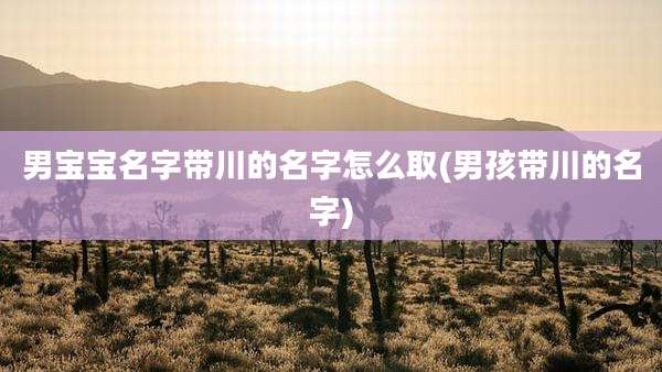 男宝宝名字带川的名字怎么取(男孩带川的名字)