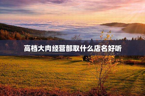 高档大肉经营部取什么店名好听
