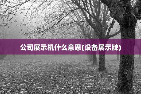 公司展示机什么意思(设备展示牌)