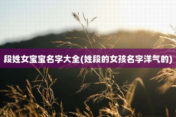 段姓女宝宝名字大全(姓段的女孩名字洋气的)