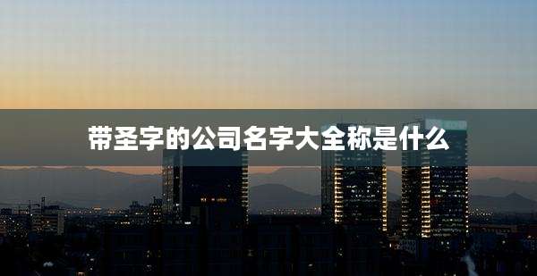 带圣字的公司名字大全称是什么