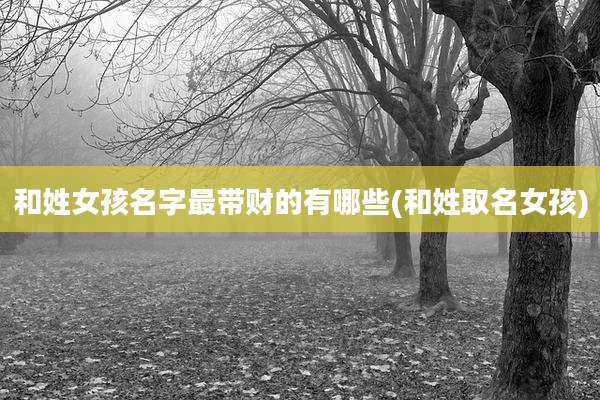 和姓女孩名字最带财的有哪些(和姓取名女孩)