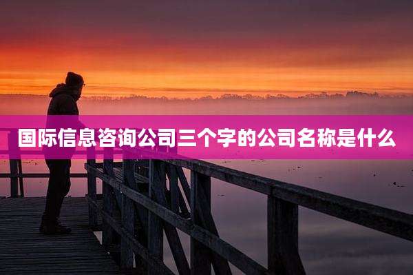 国际信息咨询公司三个字的公司名称是什么