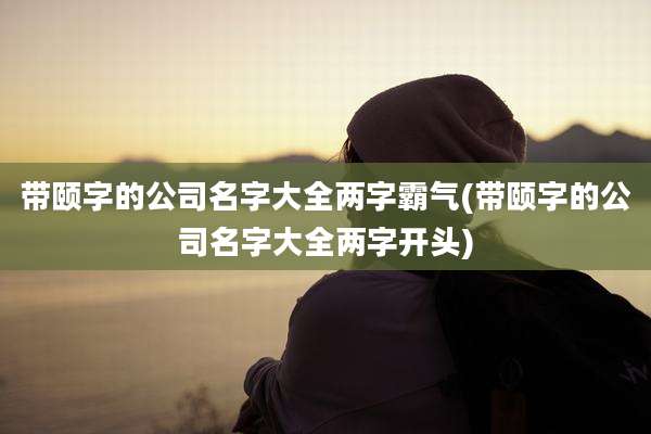 带颐字的公司名字大全两字霸气(带颐字的公司名字大全两字开头)