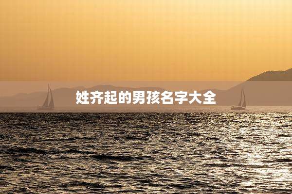 姓齐起的男孩名字大全