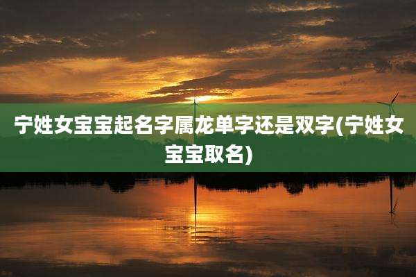 宁姓女宝宝起名字属龙单字还是双字(宁姓女宝宝取名)