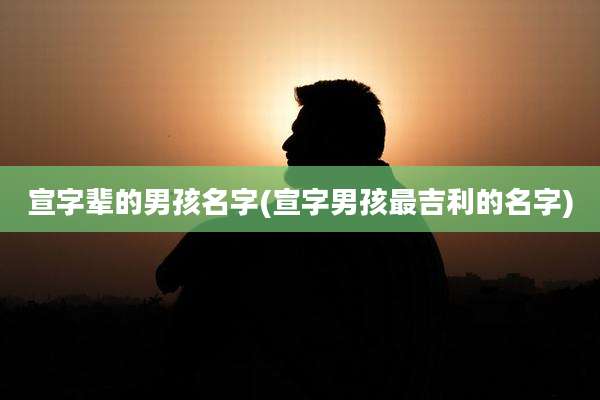 宣字辈的男孩名字(宣字男孩最吉利的名字)