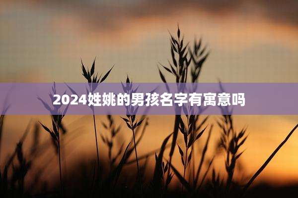 2024姓姚的男孩名字有寓意吗