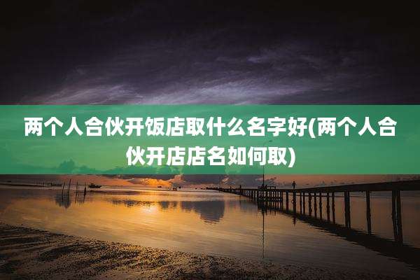 两个人合伙开饭店取什么名字好(两个人合伙开店店名如何取)